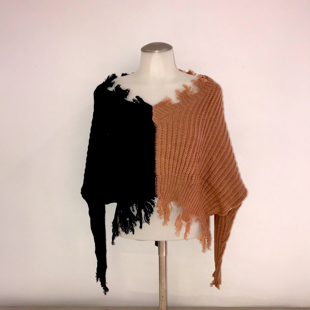 Half and half Distressed Sweater